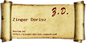 Zinger Dorisz névjegykártya